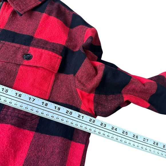 LL Bean Signature Chamois Flannel Shirt Womens Medium Pullover Red Buffalo Check - Picture 8 of 10